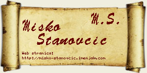 Miško Stanovčić vizit kartica